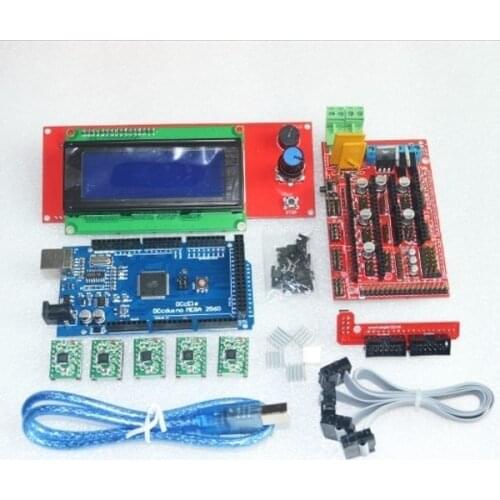 1pcs Mega 2560 R3 + 1pcs RAMPS 1.4 Controller + 5pcs A4988 Stepper Driver Module /RAMPS 1.4 2004 LCD control for 3D Printer kit