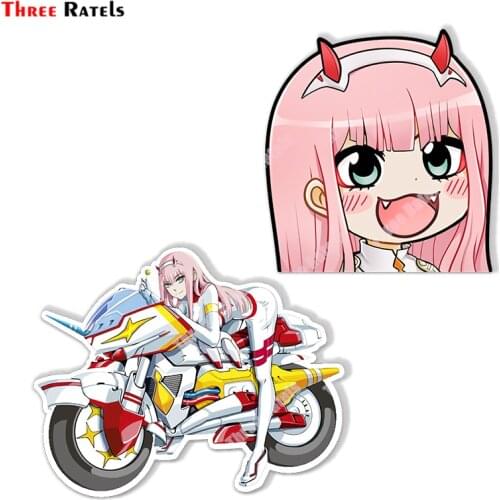 Three Ratels B306 Biker Zero Two And Anime Girl Stickers For Motorcycle Skateboard Luggage Decals Vinyl Material