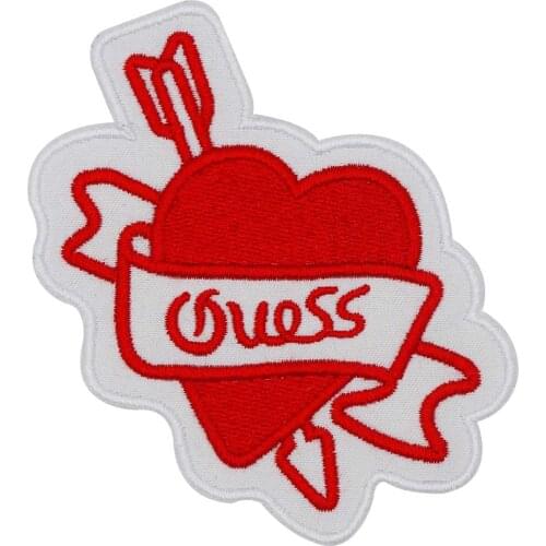 An arrow cross heart GUESS Embroidered punk biker Patches Clothes Stickers Apparel Accessories Badge