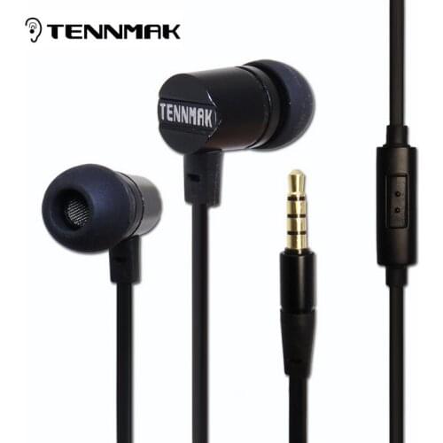 Tennmak Dulcimer Black color 3.5mm In ear Metal Earphones Earbud with Microphone & Remote clear sound & strong bass