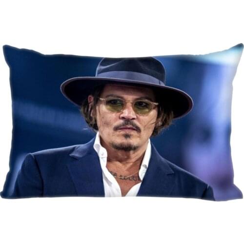 Nice Johnny Depp Pillowcase 45x35cm(One Side) New Rectangle Zipper Print Throw Wedding Decorative Pillowcase Cover