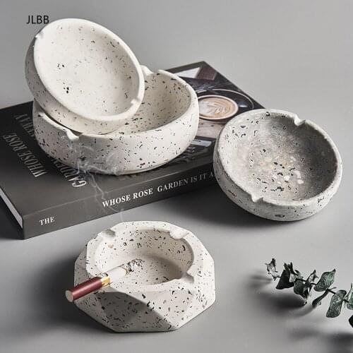 Nordic Creative Round Cement Ashtray Home decoration accessories Smoking Ash Holdler Living Room Office Coffee Table Decorations
