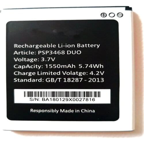 New battery For PSP3468 Duo 1550Mah Replacement Phone Battery For Prestigio Wise OK3 Wize N3 3468 with phone stander