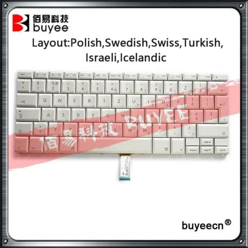 Original 15.4" Polish/Swedish/Swiss/Turkish/Israeli/Icelandic Keyboard For Macbook Pro A1260 A1226 A1211 Keyboard Replacement