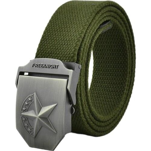 Canvas mens belt Five-star buckle Woven multicolor width 3.8cm length 110-160cm body 2021 Fashion casual Good style Jeans belt