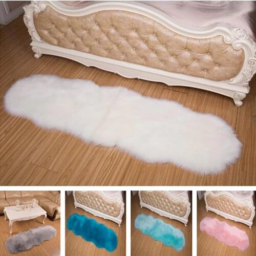 LIU SHEEP SKIN Faux Fur Artificial Sheepskin Fluffy Chair Seat Sofa Cover Carpet Mat Area Rug Living Bedroom Home Decoration
