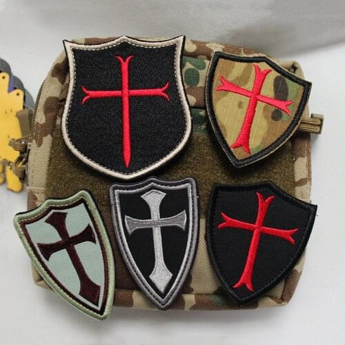 Sealteam Devgru Templar Crusader Knights Embroidery Patches Velcro Armband Badge Outdoor Cross Shield Patch For Clothes