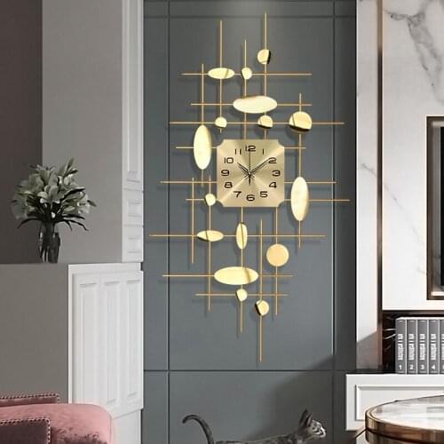 Nordic Wall Clock Living Room Decor Creative Metal Modern 3D Wall Decor Gothic Room Wrought Iron Digital Clock Hanging Decor