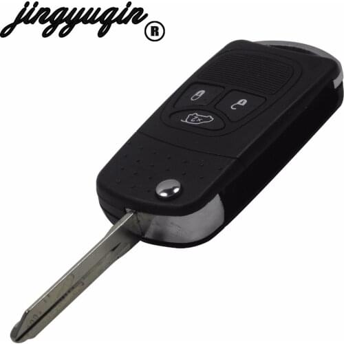 Jingyuqin 3 Buttons Car-styling Remote Flip Folding Key Shell Case For Chrysler For Dodge For Jeep PT Cruiser cy24 blade