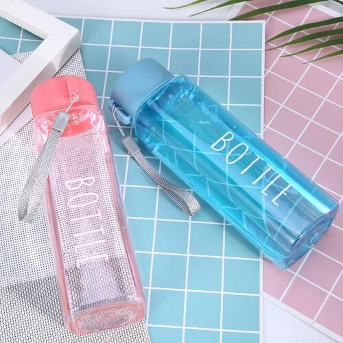 Student Sports Water Bottle Couple Large Capacity Water Cup Outdoor Portable Drink Water Mug Creative Plastic Cup with Handle