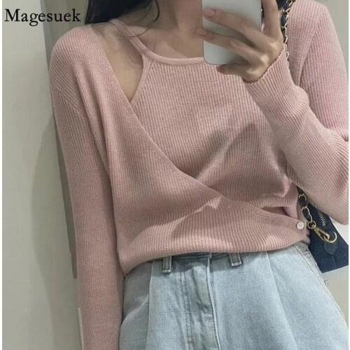 Autumn Winter Long Sleeve Knitted Sweater Women 2021 New Solid Loose Pullover Women Sweaters Lady Casual Jumper Sweater 16429