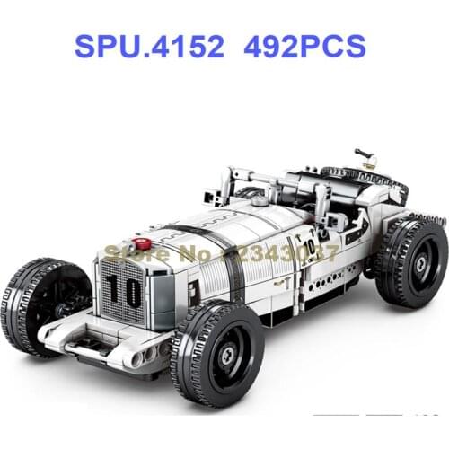 Sy8150 492pcs Technology Classic Vintage Car Pull Back Building Blocks Toy