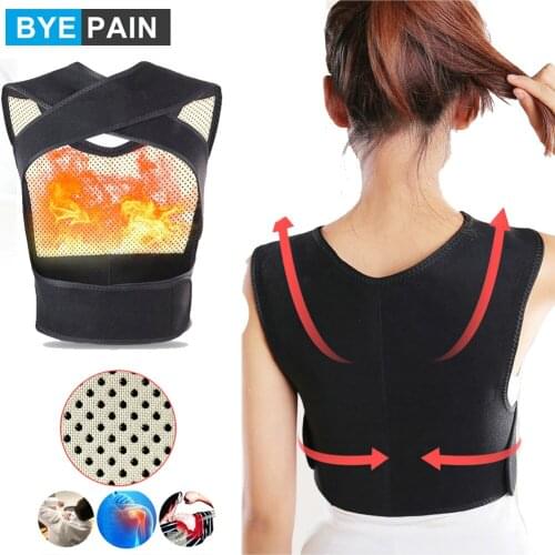 1Pcs BYEPAIN Tourmaline Self-Heating Shoulder Back Support Massager Cervical Pad Protection Posture Back Pain Relief Brace