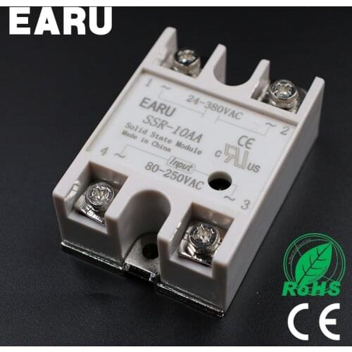 Solid State Relay Module SSR-10AA SSR-10 AA SSR 10A 80-250VAC Input to 24-380VAC Output Industry Control