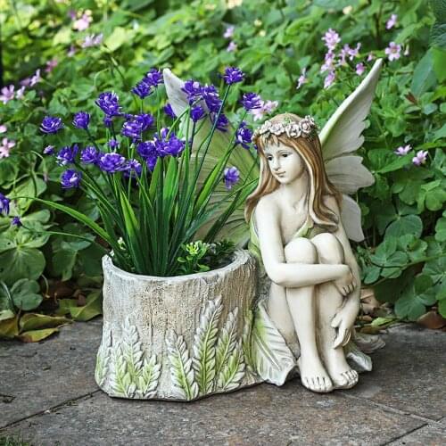 Home-Decoration-Accessories Ornaments Angel Flower Fairy Garden-Figurines Christmas-Gift
