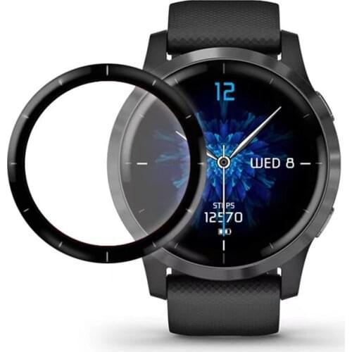 Scratch Proof Clear 3D Curved Edge Film For Garmin Vivoactive 4 Active watch Easy to Install Full Cover Screen Protector Films
