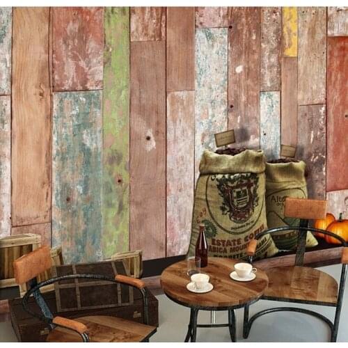 Custom vintage wallpaper, mottled wooden coffee bean murals for the living room bedroom TV background waterproof papel de parede