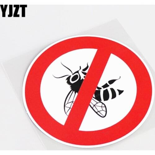 YJZT 12.5CM*12.5CM Fashion Warning Mark Honeybee Car Sticker Decal PVC 13-0807