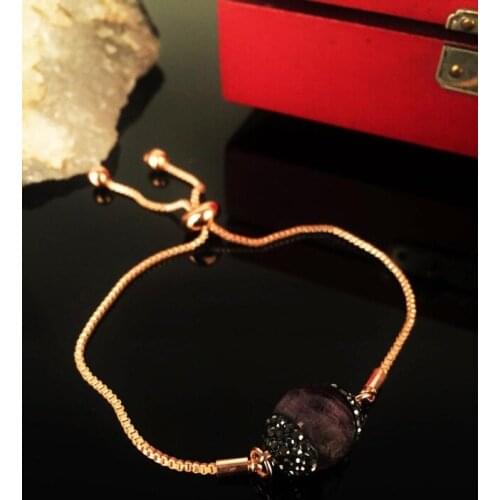 Dr Stone Natural Stone Women 'S Amethyst Stone Rose Gold plated Bracelet 372888047