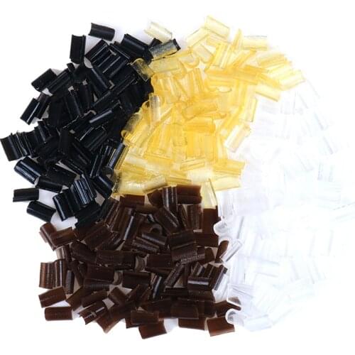 100pcs U-Shaped Fusion Chips For Capsules Hair Extensions Tools Hair Glue Nail Tip Keratin