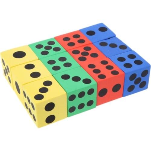 12pcs 3.7cm EVA Foam Dice Children Early Education Toys Creative Gift Game World