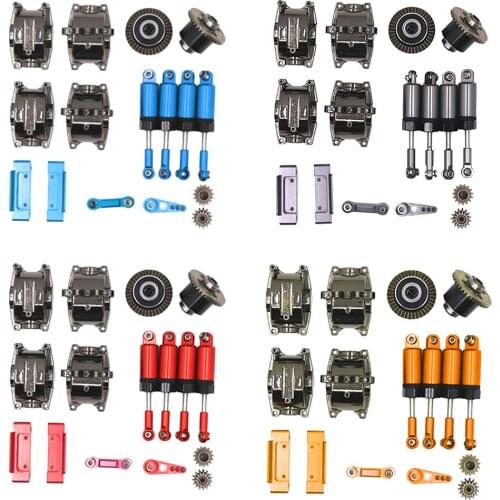 12x Metal RC Car Spare Parts Shock Absorber + Differential Gear + Gearbox + Bumper For Wltoys 1:18 A949 A959 A969 Accessories
