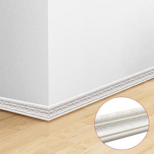 2.3m 3D Waterproof Wall Skirting Border Wall Sticker Top Corner Line Wall Edge Strip Wall Waist Line Sticker Tiles Border Decor