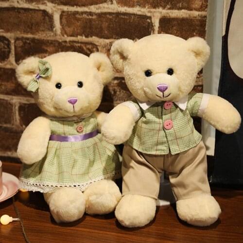 2pcs/lot 35cm Sweet Animal Teddy Bear/Rabbit Plush Toys Lovely Couple Bear Stuffed Soft Animal Pillow for Girls Lover Baby Gifts