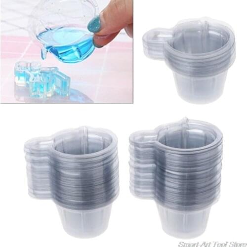 20pcs 50pcs 40ML Plastic Disposable Cups Dispenser For DIY Epoxy Resin Jewelry Making M02 21 Dropshipping