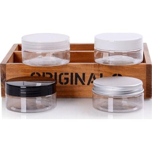 360 X 80CC Clear PET Cream Jar with Screw Top Aluminum Lid Wild-Mouth Cosmetic Packaging Canister Wholesale