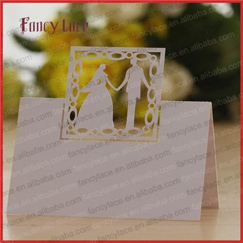 50pcs Wedding Laser Hollow Out Bride and Groom Place Card Name Cards Table Decorative Cards Wedding Invitation For Event Supplie