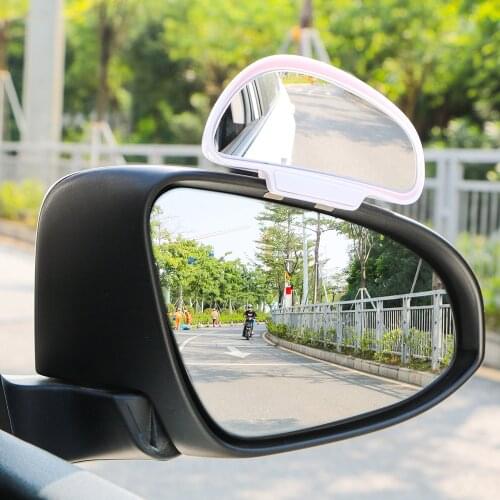 Car Rearview Auxiliary Mirror Car Blind Spot Mirror Convex Rear View Mirror Adjustable Wide Angle Snap Way for Parking Auxiliary
