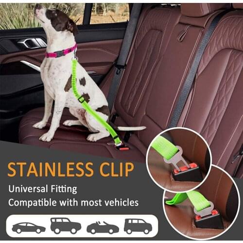 Pet Supplies Car Seat Belt Dog Seat Belt Dog Leash Vehicle Belt Adjustable Cushioning Elastic Reflective Safety Rope for Dog Cat