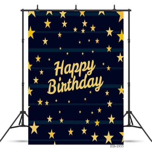 Birthday Party Gold Stars Photographic Background For Photo Studio Props Vinyl Photo Backdrops Children Baby Portrait Photobooth