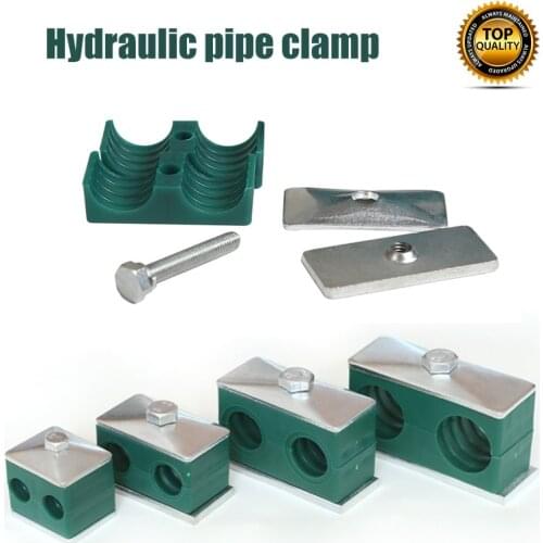 Hydraulic Pipe Clamp Double Out Diameter 33.7mm to 42mm for Oil Water Gas Pipe Fixing Tube Hose Clmp