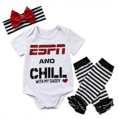 Newborn Baby Girls Bodysuit 2019 New Kids Short Sleeve Letter Print Babygrow Vest Summer Children + Headbands Outfits Clothes