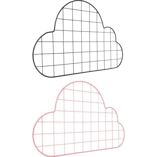 Wrought Iron Grid Rack Shelf Photo Frame Hanging Living Room Convenience Stickers Bathroom Shampoo Shower Gel Storage Shelf