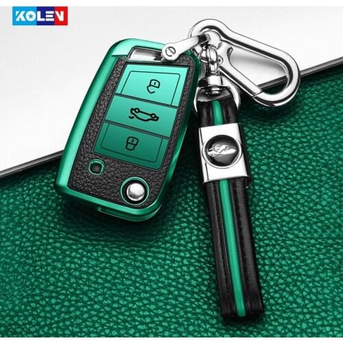 Leather+TPU All-Inclusive Car Remote Key Full Cover Case For Volkswagen VW Golf 7 mk7 Seat Ibiza Leon FR2 Altea Aztec Jetta Polo