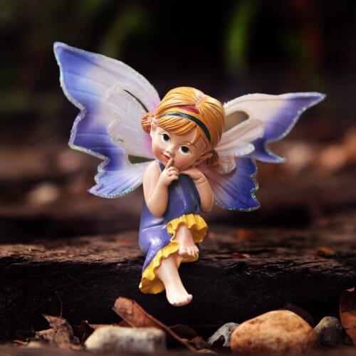 Creative Home Cute Angel Childrens Room Home Decorations Small Ornaments Princess Flower Fairy Hanging Doll Wing Cherub figure