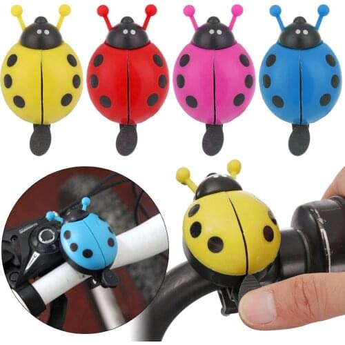 Lovely Ladybug Bicycle Bell Safety Warning Kids Boys Girls Handlebar Cute Kid Beetle Horn Plastic Cycling Accessories New