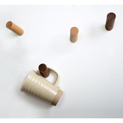 Wall Decor Hooks Wood Wall Hanger Natural Wood Wall Robe Hooks Home Decoration Wall Rack for living room hat/bag/key rack