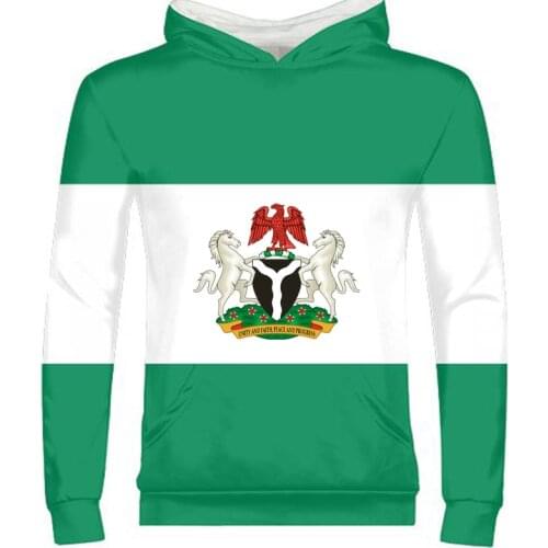 NIGERIA male youth custom made name number nga zipper sweatshirt nation flag republic nigerian college text photo clothes