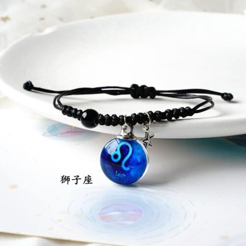 2021 New Romantic Couples Twelve Constellations Luminous Bracelet Blue Twelve Constellations Decorations Bracelet Jewelry