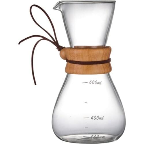 New Ecocoffee Borosilicate Glass V60 Pitcher Expresso Maker Pour Over Coffee Pot with Matal Filter Cafe Accessories Stocked
