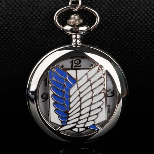 New Design Bronze Attack on Titan Wings of Liberty Clamshell Quartz Pocket Watch Watch Gift CF1025