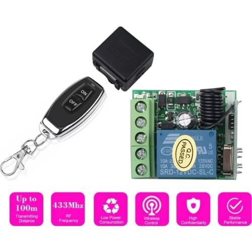 New 433Mhz Remote Controls RF Transmitter With Wireless Remote Control Switch DC 12V 1CH Relay Receiver Module
