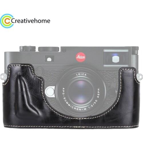 PULUZ 1/4 inch Thread PU Leather Camera Half Case Base With 1/4 inch screw at the bottom for Leica M10