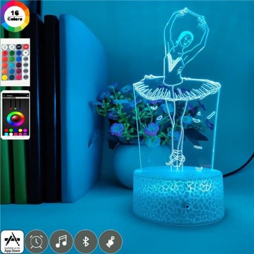 Baby Room Night Light LED Ballet 3D Table Lamps APP Control Bedside Atmosphere Nightlight Touch Switch Club Party Decoration