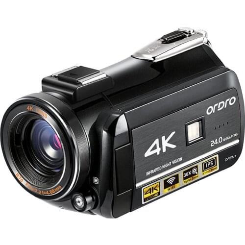 Ordro AC3 Camcorder Video Camera 4K@24fps 30X Digital Zoom Infrared Night Vision WiFi Filmadora Professional for YouTube Blogger
