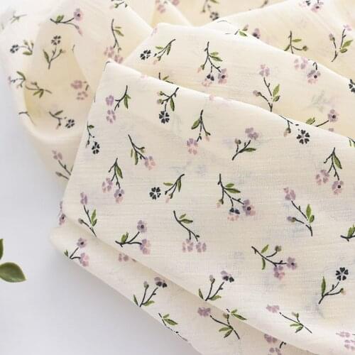 50*132cm Pure Cotton Thin Permeable Wrinkled Yarn Fabric Skirt Kids Mosquito Pants Shirt Handmade DIY Fabric